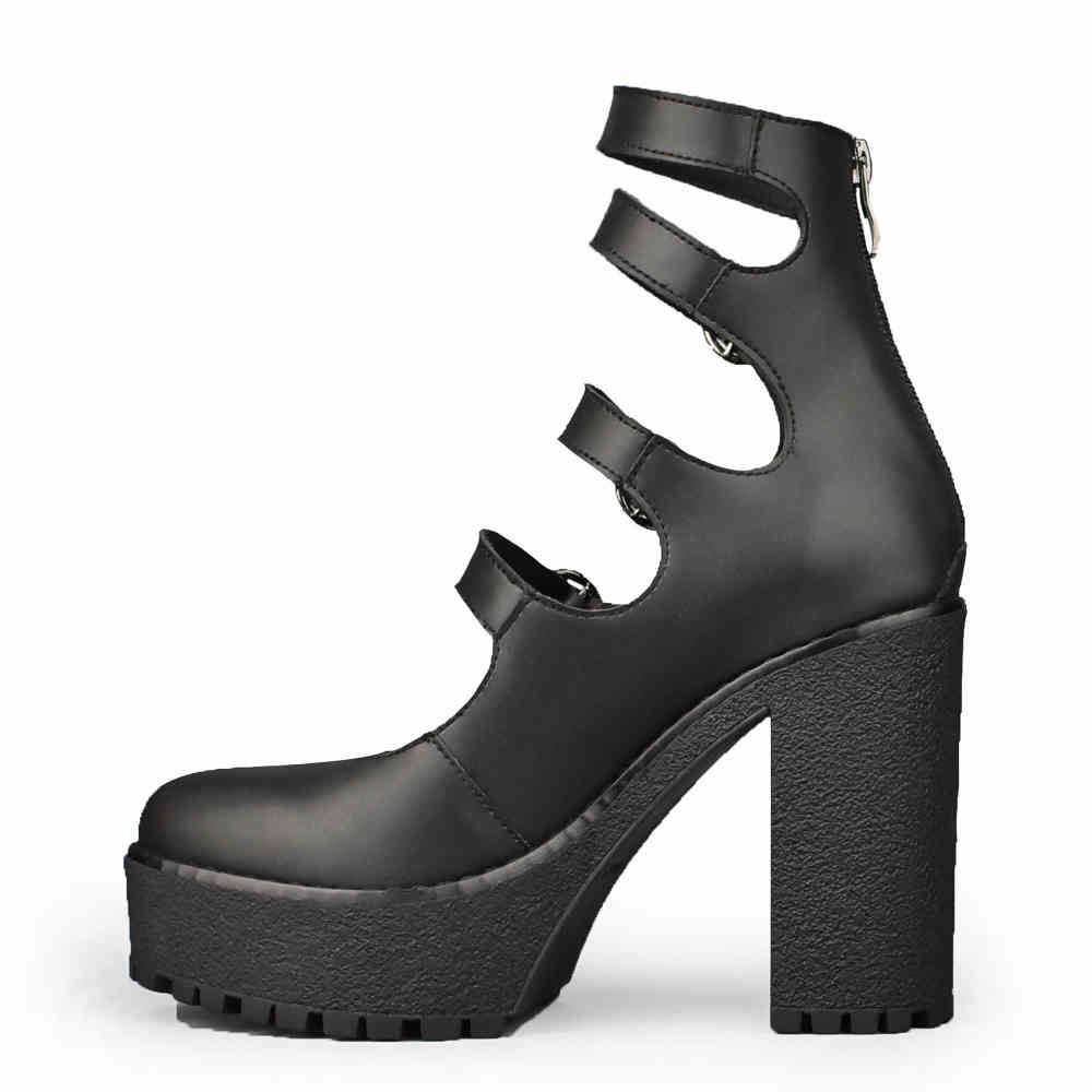 Altercore - Rossie Vegan Plattformstiefel - Schwarz